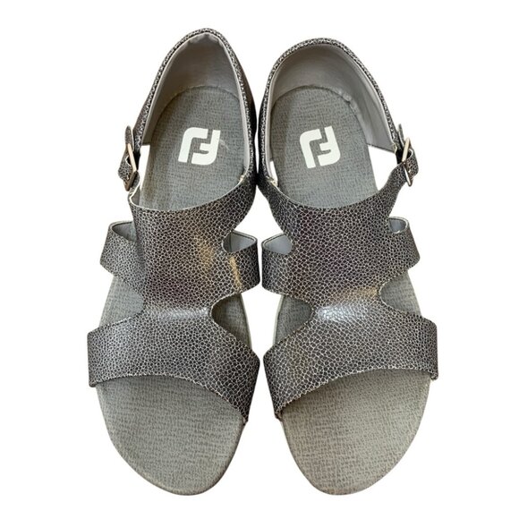 Footjoy Naples Sandals Womens 10M Grey Spikeless Ankle Strap Sport Golf - Picture 3 of 9